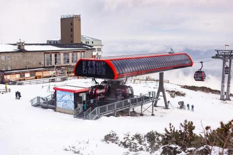 Station for sending cableway cabins Foto stock