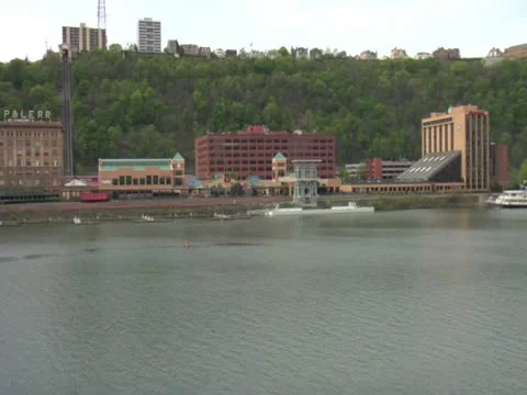 Station Square across river Stock Footage 10893624