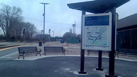 Station, Tri-Tower Map, Metra Train Station Vermont, Blue Island IL Stock-Footage 245603673