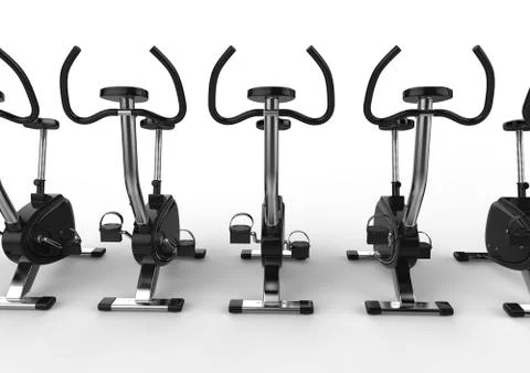 Stationary Bikes - Front View Illustrazione stock