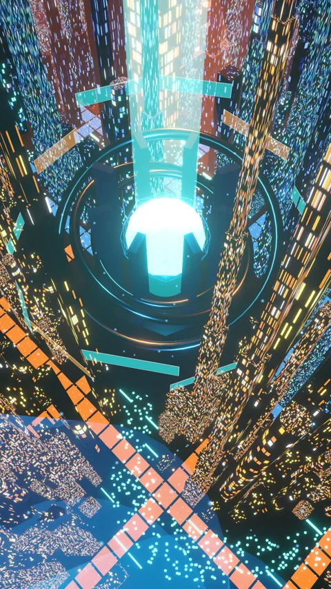 Stationary elevated surveillance perspective observing heavy, Vertical 9:16 4K Stock Footage 336840724