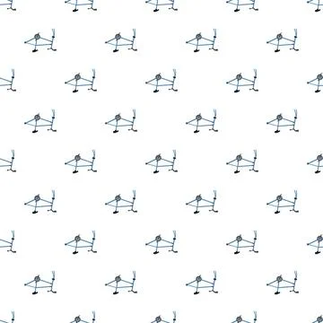 Stationary exercise bike seamless repeat pattern background Stock Illustration
