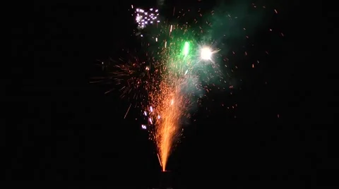 Stationary fireworks Stock Footage 46090726