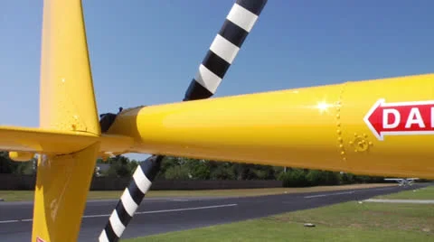 Stationary Helicopter on Ground Stock Footage 24315560