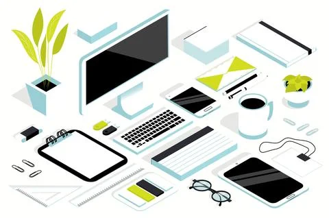 Stationary Isometric Elements Stock Illustration