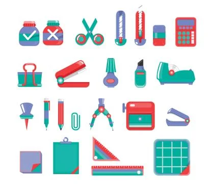 Stationary Set.. Stock Illustration