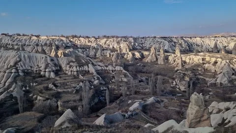 A stationary shot capturing the unique charm of fairy chimneys. Stock Footage 262889838