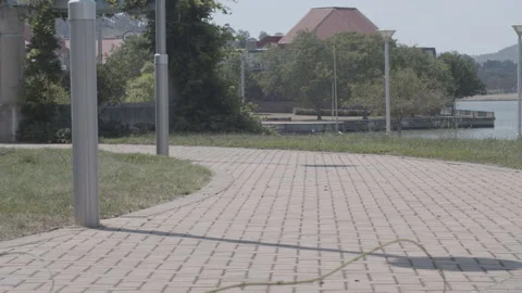 Stationary shot of footpath Stock Footage 138543076
