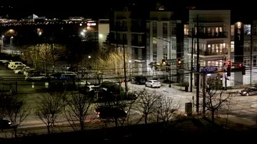 Stationary shot of intersection Stock Footage 85801187