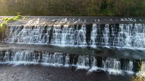 A stationary view of waterfall during sunset. Stock Footage 152052448
