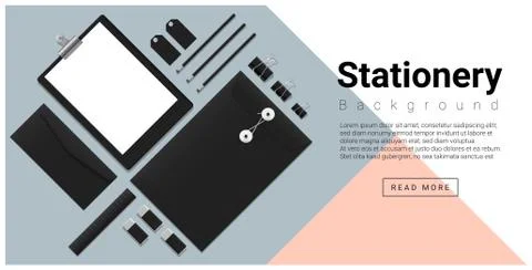 Stationery accessories background Stock Illustration