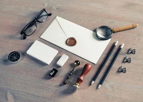 Stationery and envelope Stock Photos
