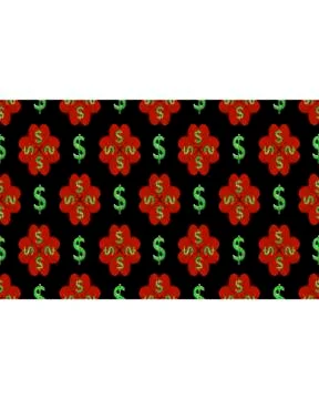 Stationery Background with Dollar Sign Pattern Borders Illustrazione stock
