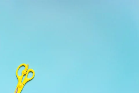 Stationery on blue background, copy space, concept back to school Stock Footage 132174350