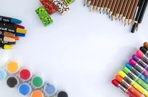 Stationery on a bright background. Stock Photos