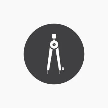 Stationery compasses icon vector Stock Illustration