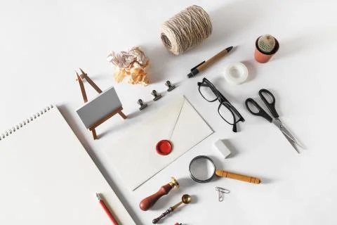 Stationery for creativity Stock Photos