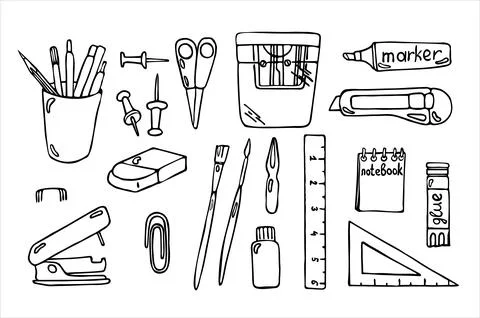 Stationery. Doodles. Vector Stock Illustration