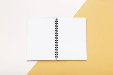 Stationery elements with empty opened notepad Stock Photos
