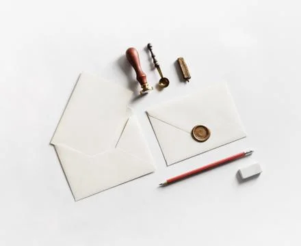 Stationery with envelopes Stock Photos