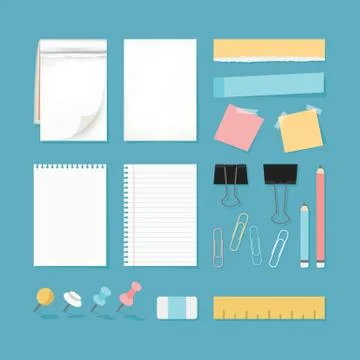 Stationery flat design Stock Illustration