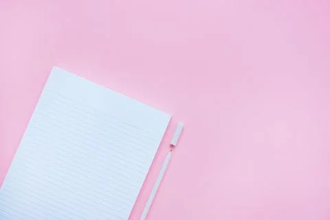 Stationery flatlay with notebook Stock Photos