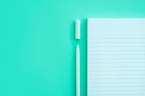 Stationery flatlay with notebook Stock Photos