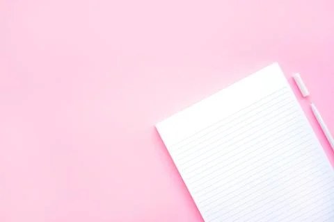 Stationery flatlay with notebook Stock Photos