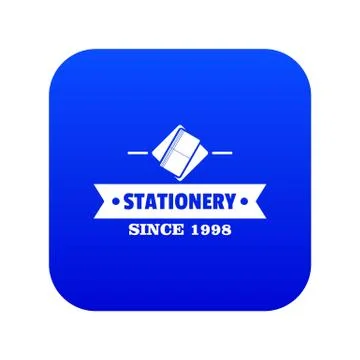 Stationery icon blue vector Illustrazione stock