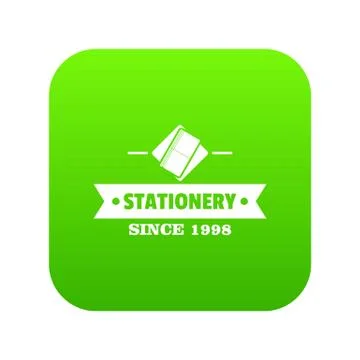 Stationery icon green vector Illustrazione stock