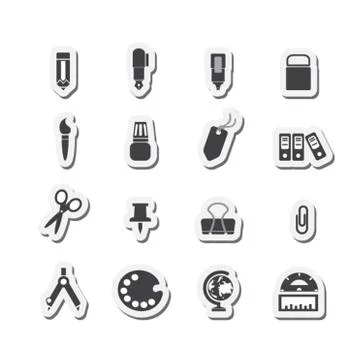 Stationery icons Illustrazione stock