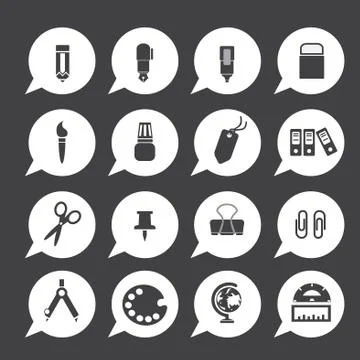 Stationery icons Stock Illustration