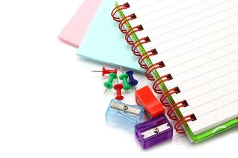 Stationery items close-up Stock Photos