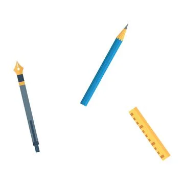 Stationery items for education and creative learning イラスト素材