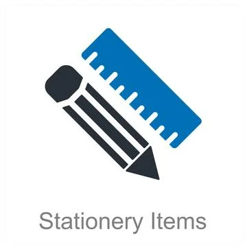 Stationery Items Stock Illustration