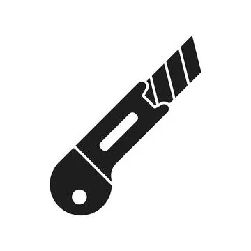 Stationery knife icon in flat style. Cutting tool vector illustration on is.. Stock Illustration