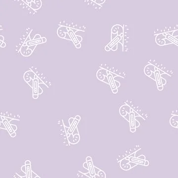 Stationery knife line seamless pattern Stock Illustration