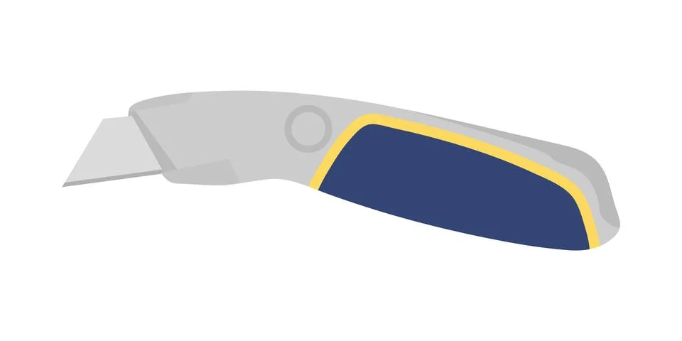 Stationery knife tool vector flat illustration Stock Illustration
