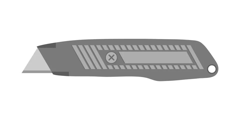 Stationery knife tool vector flat illustration Stock Illustration