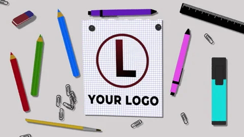 Stationery logo Stock After Effects