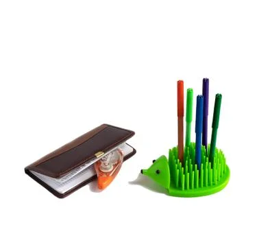 Stationery lying on a white background Stock Illustration
