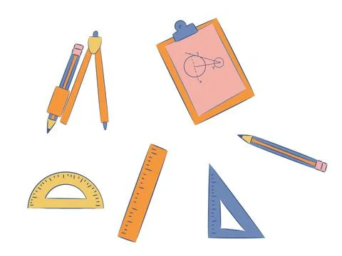 Stationery office isolated  Stock Illustration