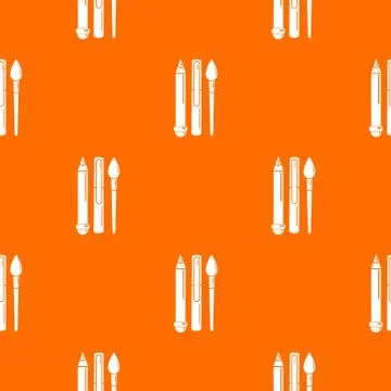 Stationery pattern orange Illustrazione stock