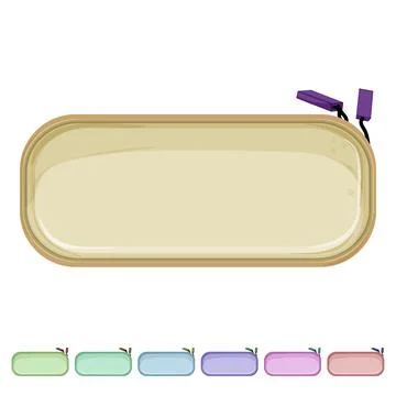 Stationery pencil case cartoon vector graphic Stock Illustration