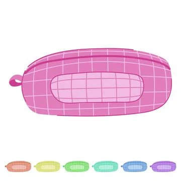Stationery pencil case vector cartoon graphic Stock Illustration