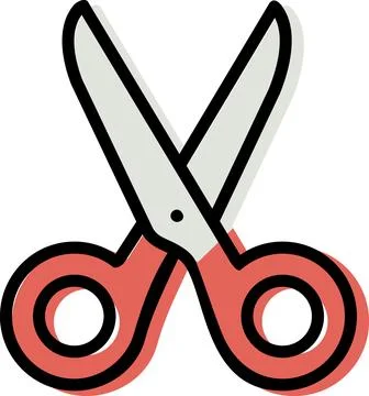 Stationery scissors cutting tool office icon Stock Illustration