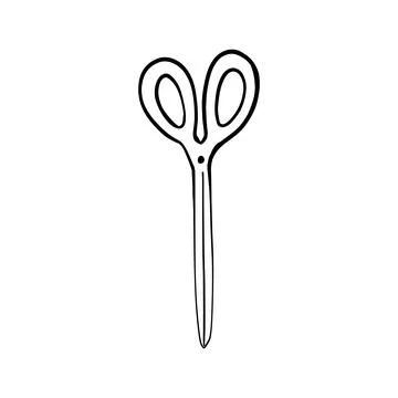 Stationery scissors, doodle vector drawn by hand Stock Illustration