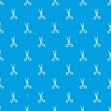 Stationery scissors pattern seamless blue イラスト素材