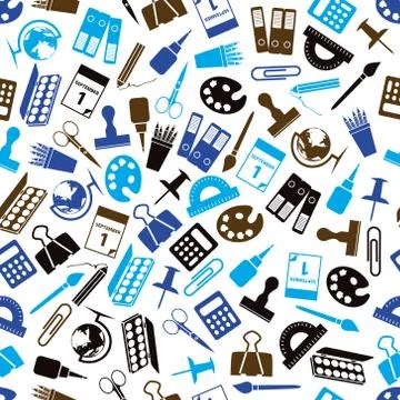 Stationery seamless pattern Stock Illustration