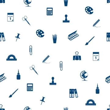 Stationery seamless pattern Stock Illustration